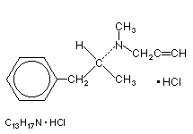 Molecular structure of Selegiline (HCl)