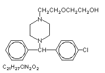 Molecular structure of Hydroxyzine