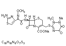 Molecular structure of Ceftriaxone (Na)