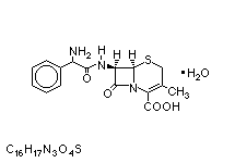 Molecular structure of Cephalexin (Monohydrate)