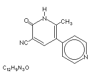 Molecular structure of Milrinone (Lactate)