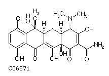 Molecular structure of Chlortetracycline (HCl)