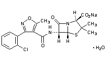 Molecular structure of Cloxacillin