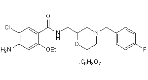 Molecular structure of Mosapride citrate