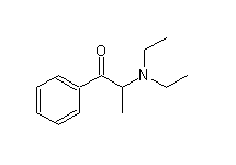 Molecular structure of Diethylpropion (HCl)