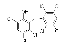 Molecular structure of Hexachlorophane