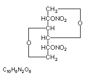 Molecular structure of Isosorbide (Dinitrate)