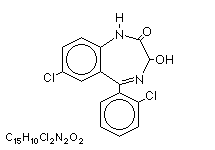 Molecular structure of Lorazepam