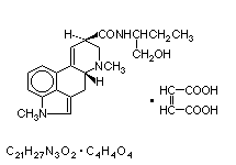 Molecular structure of Methysergide (Hydrogen Maleate)