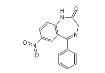 Molecular structure of Nitrazepam