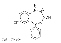 Molecular structure of Oxazepam