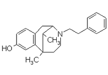 Molecular structure of Phenazocine (HBr)