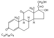 Molecular structure of Prednisolone and Prednisone
