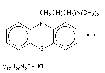 Molecular structure of Promethazine (HCl)
