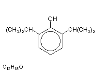 Molecular structure of Propofol