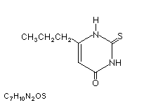 Molecular structure of Propylthiouracil