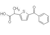Molecular structure of Tiaprofenic Acid