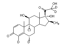 Molecular structure of Beclomethasone (Dipropionate)