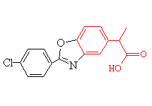 Molecular structure of Benoxaprofen