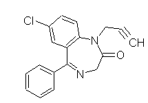 Molecular structure of Pinazepam